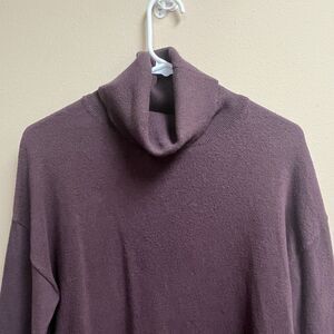 Chelsea28 Purple Pima Cotton Cashmere blend Turtleneck Tunic Sweater Size Small